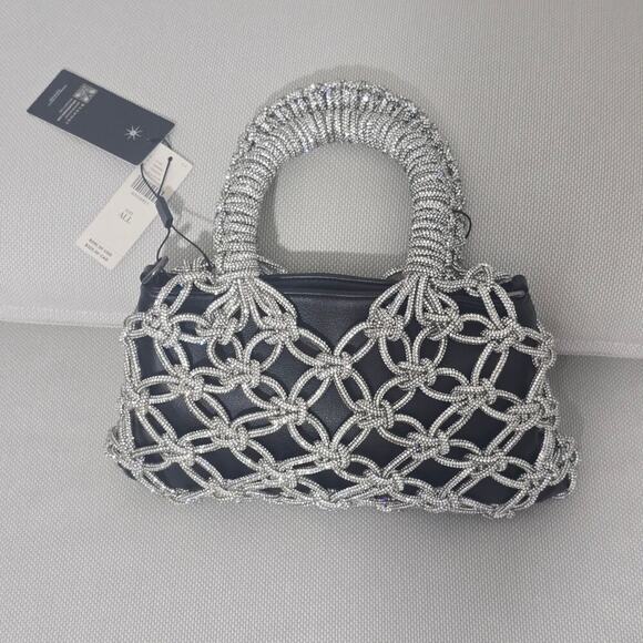 ROCKNOT The Transformer Crystal Cording Bag with Insert Black Bag / Crossbody - Picture 4 of 13